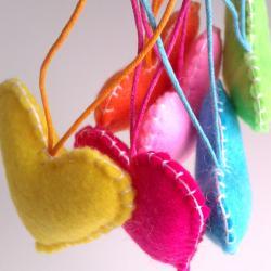 Home/Party Hearts Decorations - Vibrant, neon, rainbow, colorful - Set of 6 - Ornaments/favors/decor/gifts